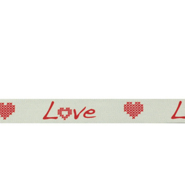 Rotary Print 16mm Valentine Style Design (Plate: 4976, Colour(s): Cream SP8931 and Red)