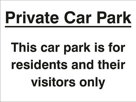 Private car park/residents/visitors only