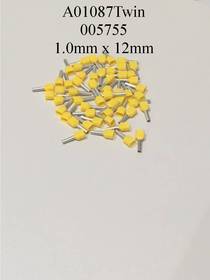 1.0mm x 12mm Yellow Ferrules A01087TWIN / 005755
