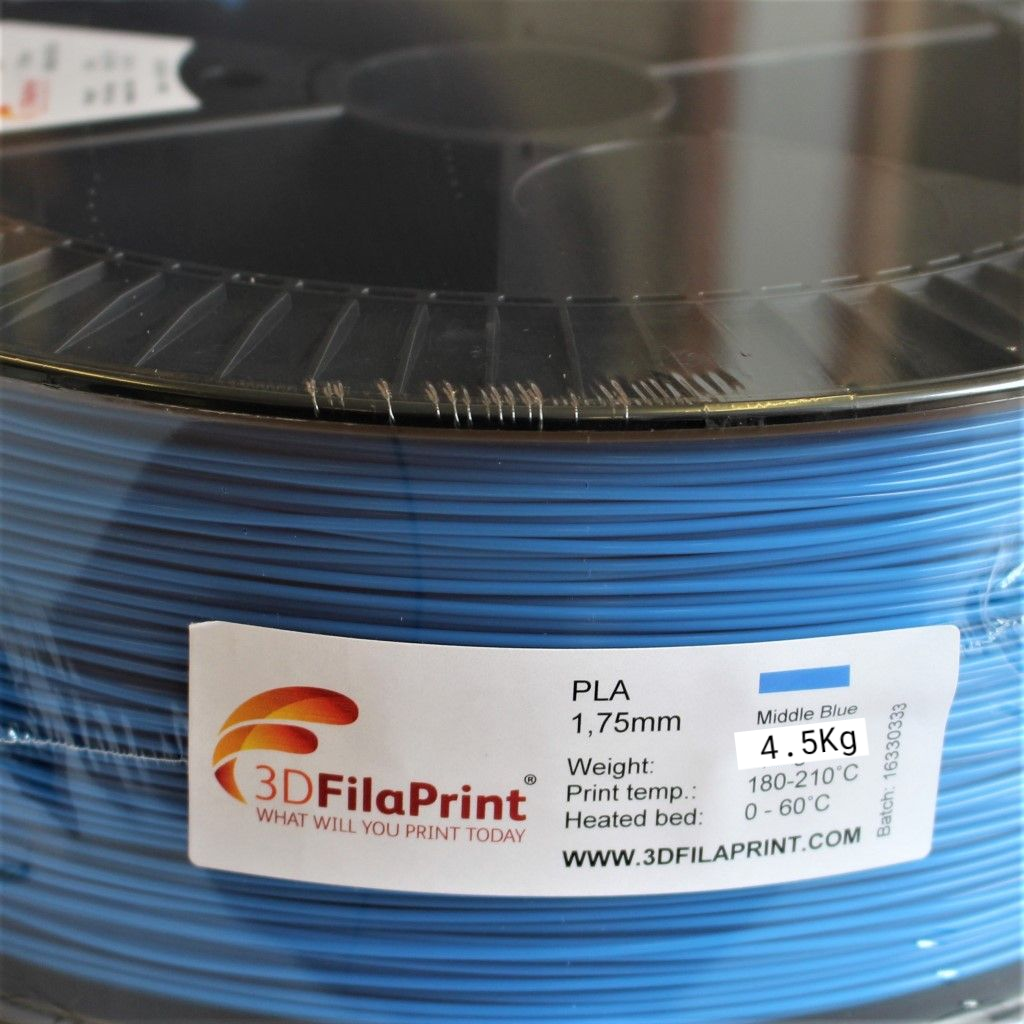 3D FilaPrint Middle Blue Premium PLA 1.75mm 4.5Kg 3D Printer Filament
