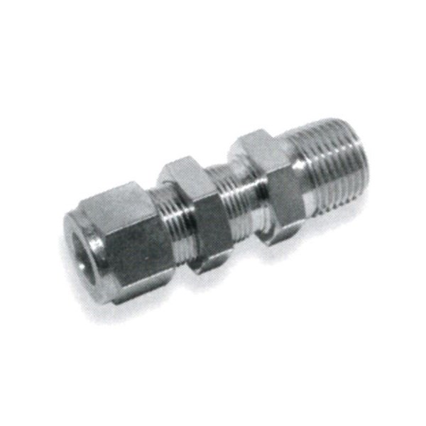 1/8" Hy-Lok x 1/8" NPT Bulkhead Male Connector 316 Stainless Steel