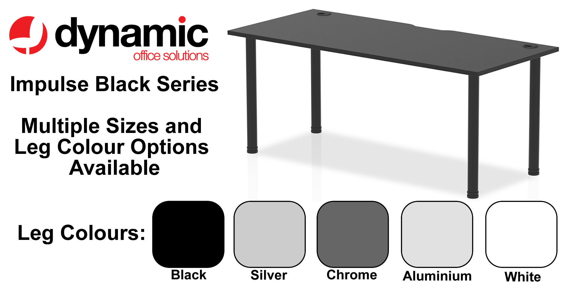 Providers Of Dynamic Impulse Black Series Office Desk - Multiple Sizes Available Huddersfield