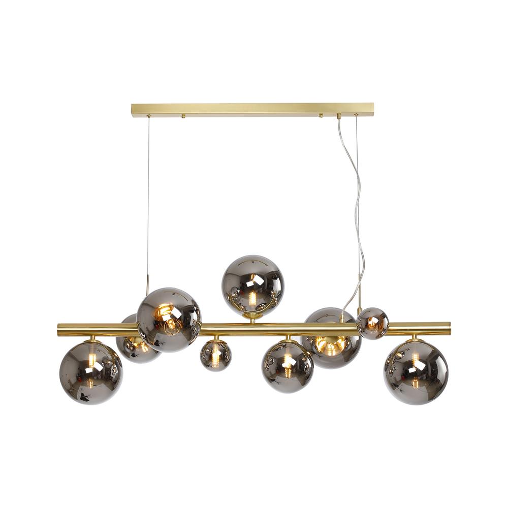 Luxuria Thorne Linear Pendant 9xG9 Satin Gold Chrome Plated Glass