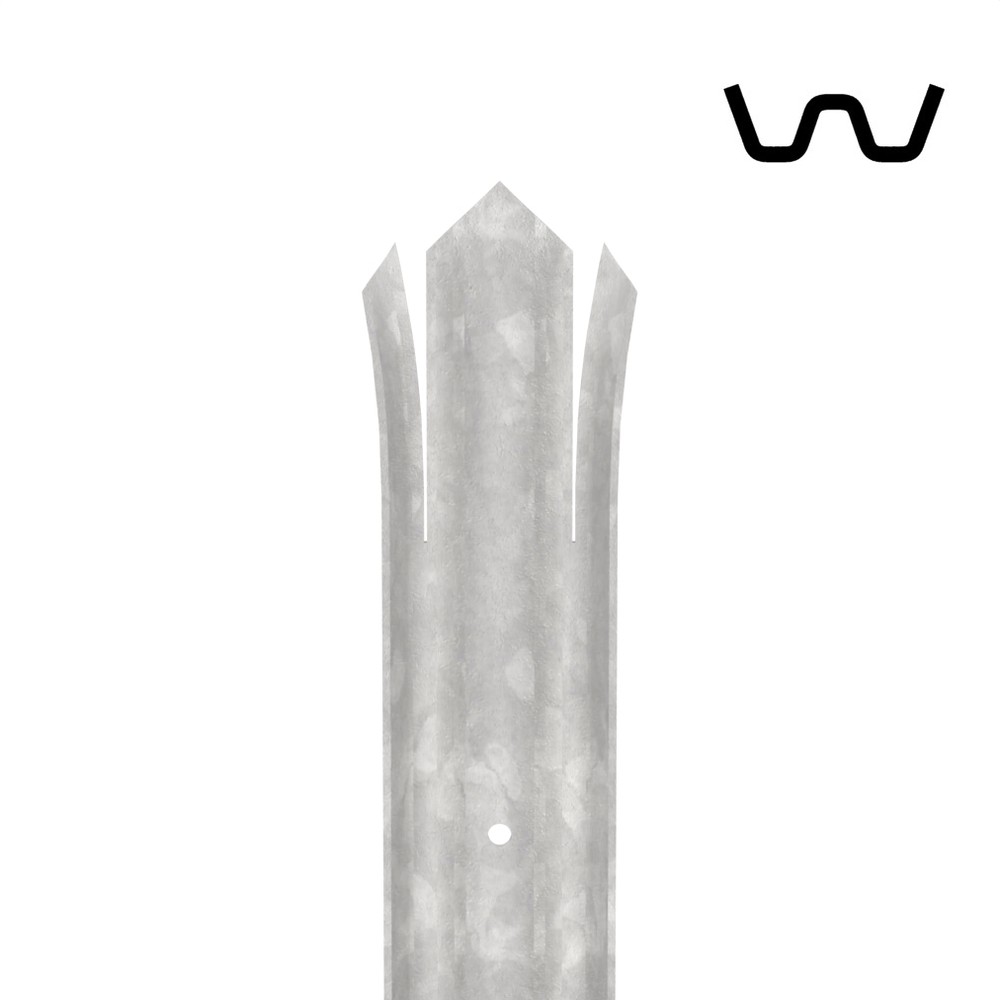 2.4m High Palisade Galvanised - Individual Triple Point 'W' 2.0mm Pales
