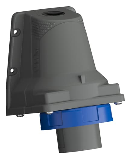 2CMA101189R1000 Easy & Safe Series&#44; IP67 Blue Wall Mount 2P+E Right Angle Industrial Power Plug&#44; Rat