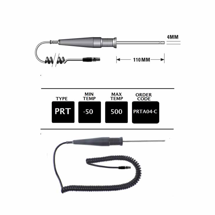 PRTA04-C PT100 Still Air Probe with Connector