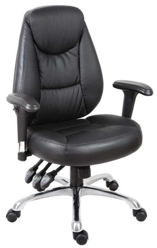 Specialising In Luxury Black Leather Operator Office Chair - PORTLAND UK