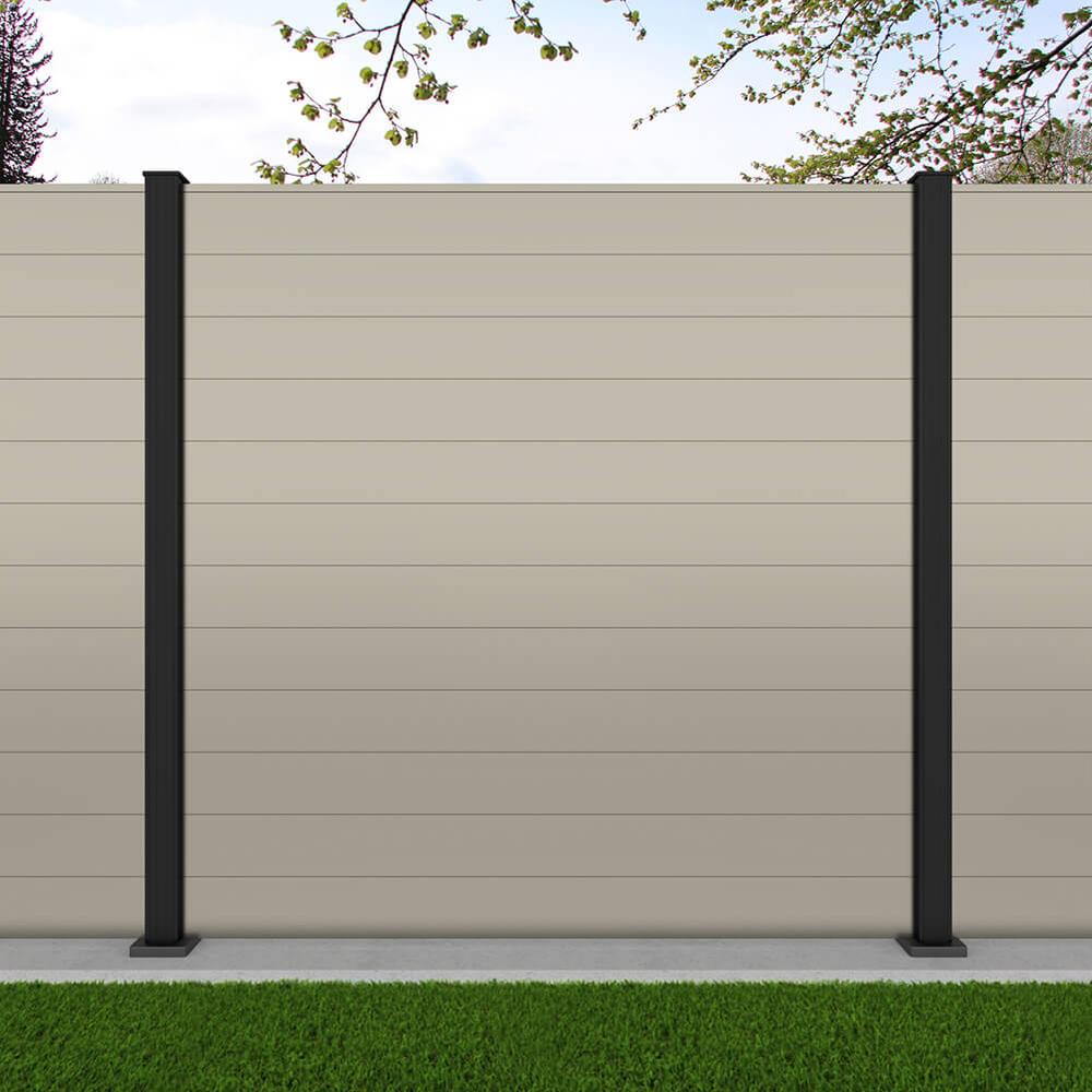 1.8m Connect Pebble Grey - Black Sand Bolt Down Posts - Metre Price 