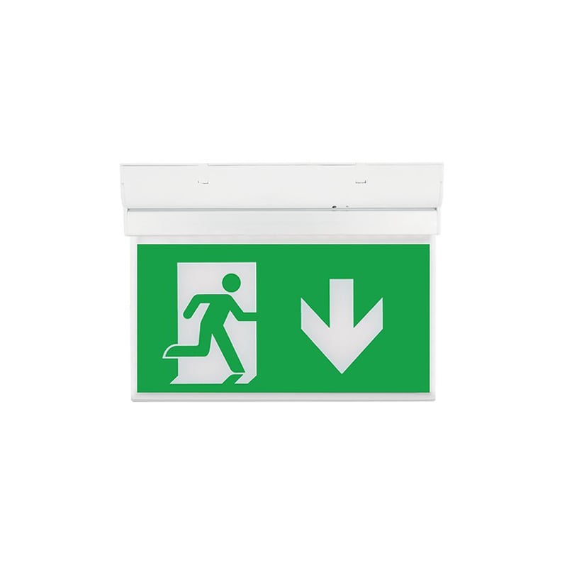 Ovia 2W Emergency LED Exit Sign With Down Legend