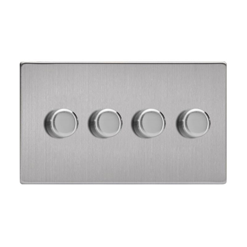 Varilight V-Pro 4 Gang LED Dimmer Switch Brushed Steel