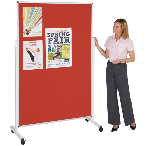 Double Sided Height Adjustable Mobile Noticeboard