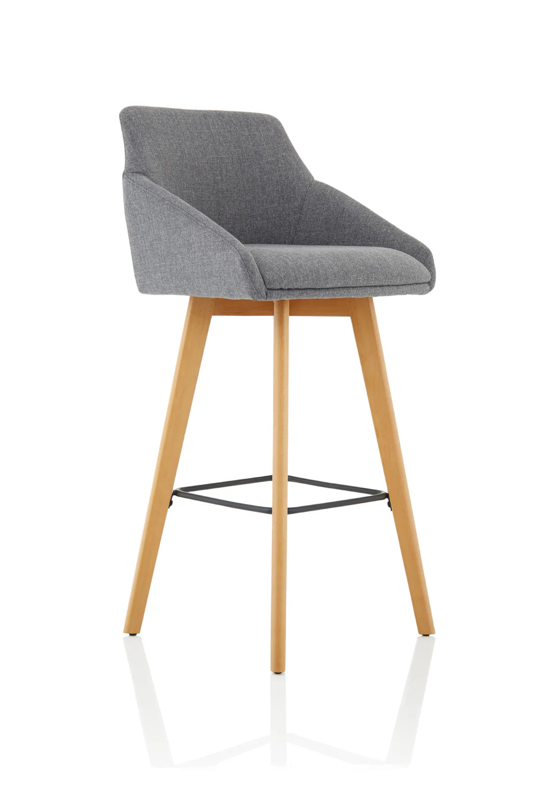 Specialising In Carmen Grey Fabric Wooden Leg High Stool Chair North Yourkshire