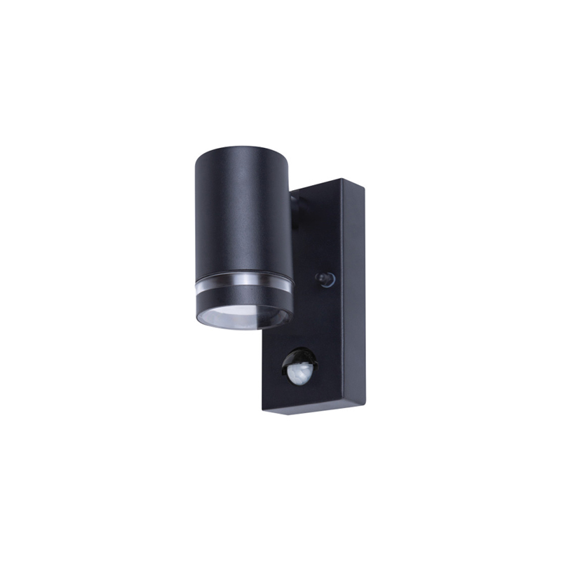 Integral Outdoor Stainless Steel GU10 PIR Down Wall Light Black