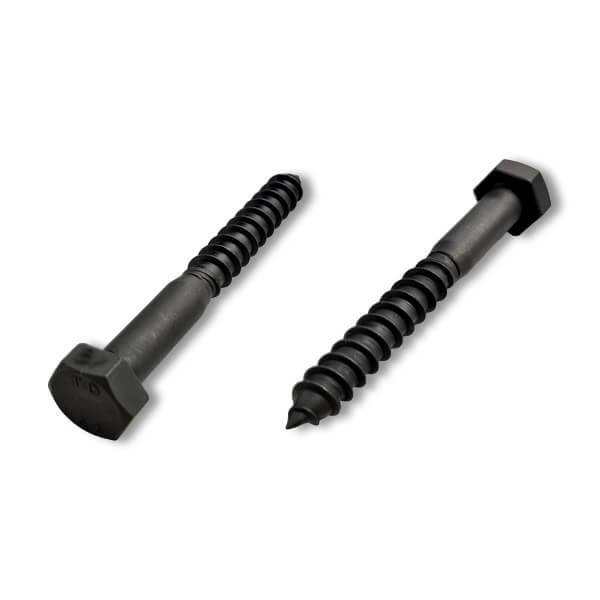 M12x100mm A2 * BLACK * Stainless Coach Screws