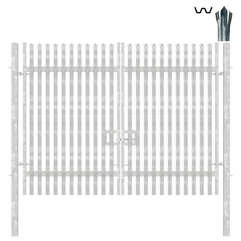 Double Leaf Concrete-In Gate 3.0m H x 4mGalvanised c/w Posts & Fittings