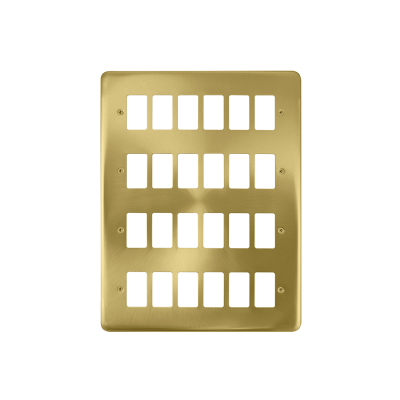 Click Deco Plus 24 Gang GridPro Frontplate Satin Brass