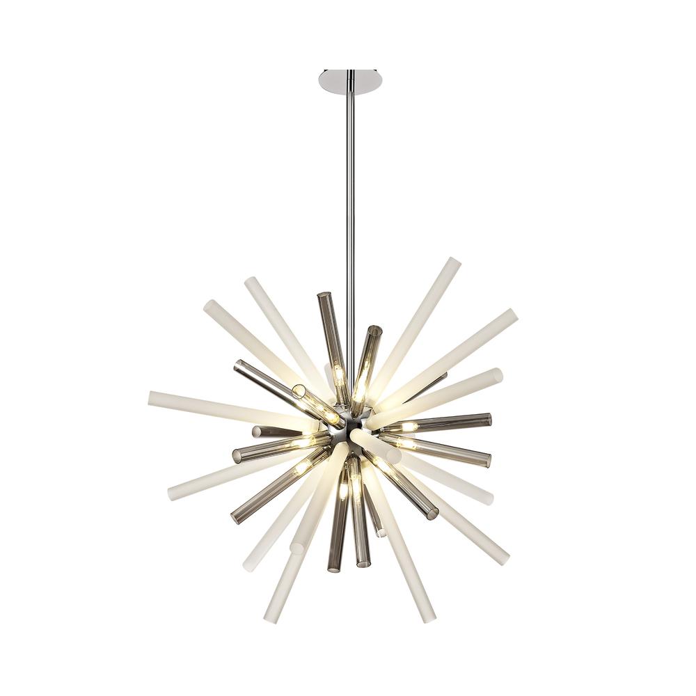 Luxuria Calypso 72cm Pendant 16 Light G9 Smoked & Frosted/Polished Chrome