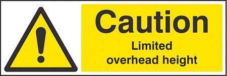 Caution limited overhead height