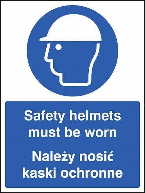 Safety helmets must be worn (English/polish)