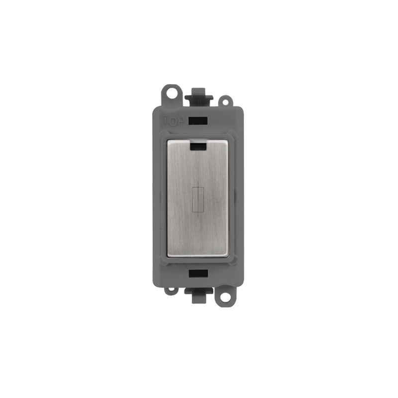 Click 20AX Stainless Steel 13A Fused Module Insert Grey