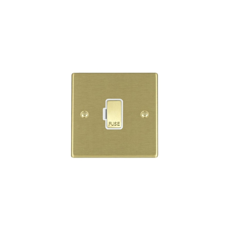 Hamilton Hartland 1 Gang 13A Fuse Connection Unit Satin Brass/White Insert