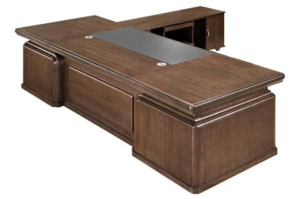 Providers Of Traditional Executive Desk Real Wood Veneer With Chunky Design - With Pedestal and Side Return - 2600mm / 2800mm / 3200mm - K1L281 Near Me