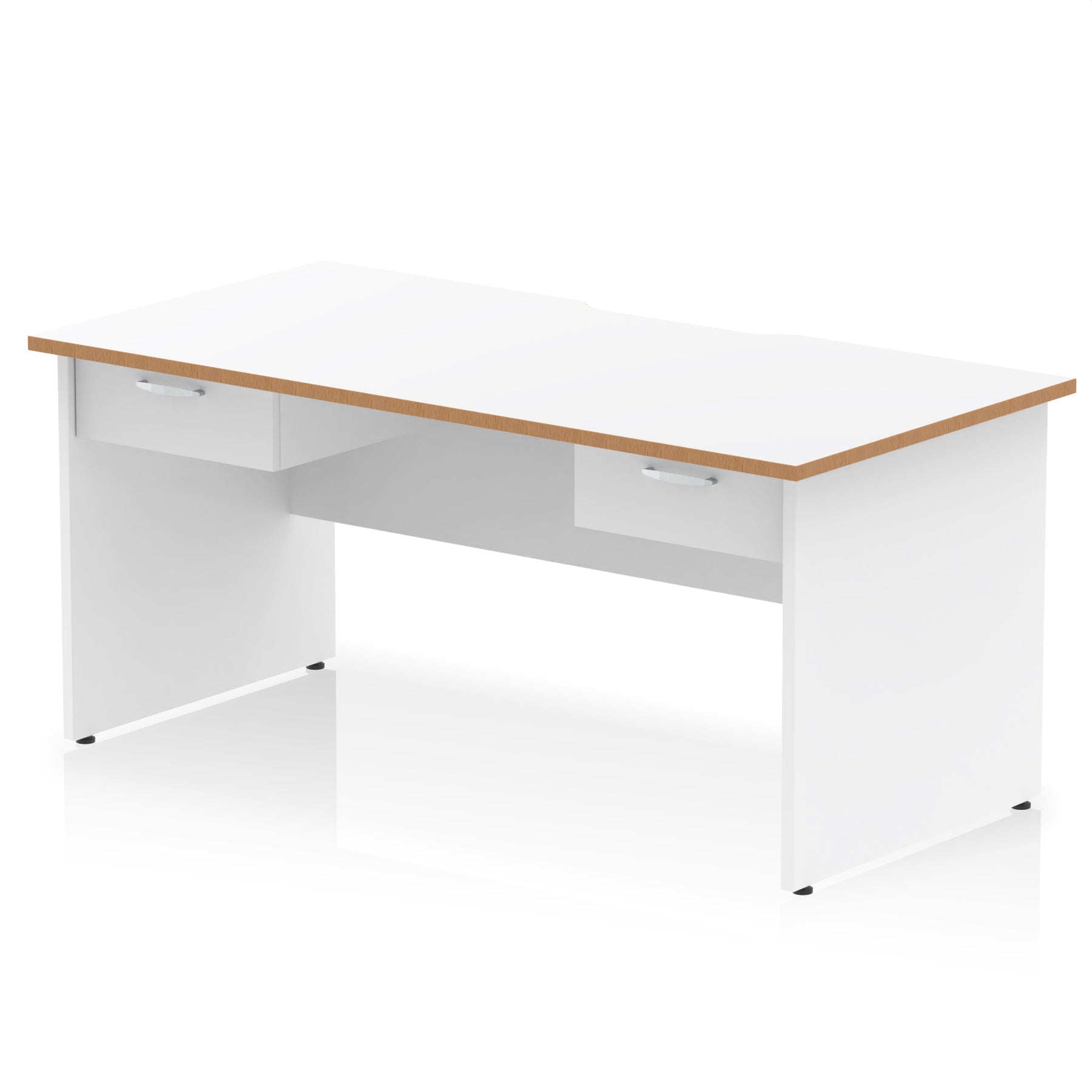 Specialising In Impulse Scalloped Edge Panel End Straight Desk Frame With x2 One Drawer Fixed Pedestals - 1600mm North Yourkshire