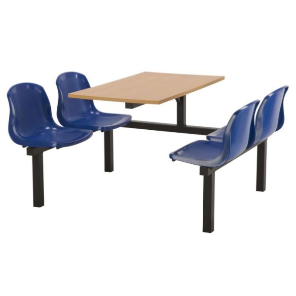 CU90 - 4-Seater Harvey Canteen Unit - 1 Way Access, Blue, Beech