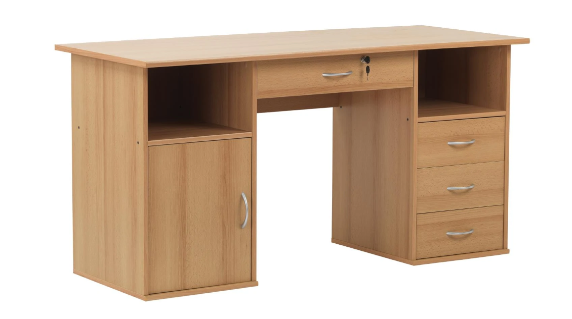 Dallas Home Office Desk - Beech or Oak Option Huddersfield