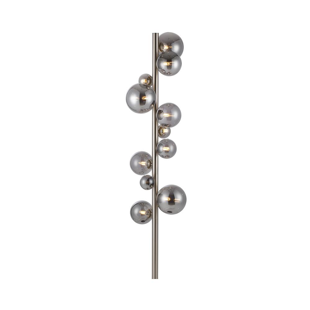 Luxuria Thorne Floor Lamp 11xG9 Satin Nickel Smoke Plated Glass