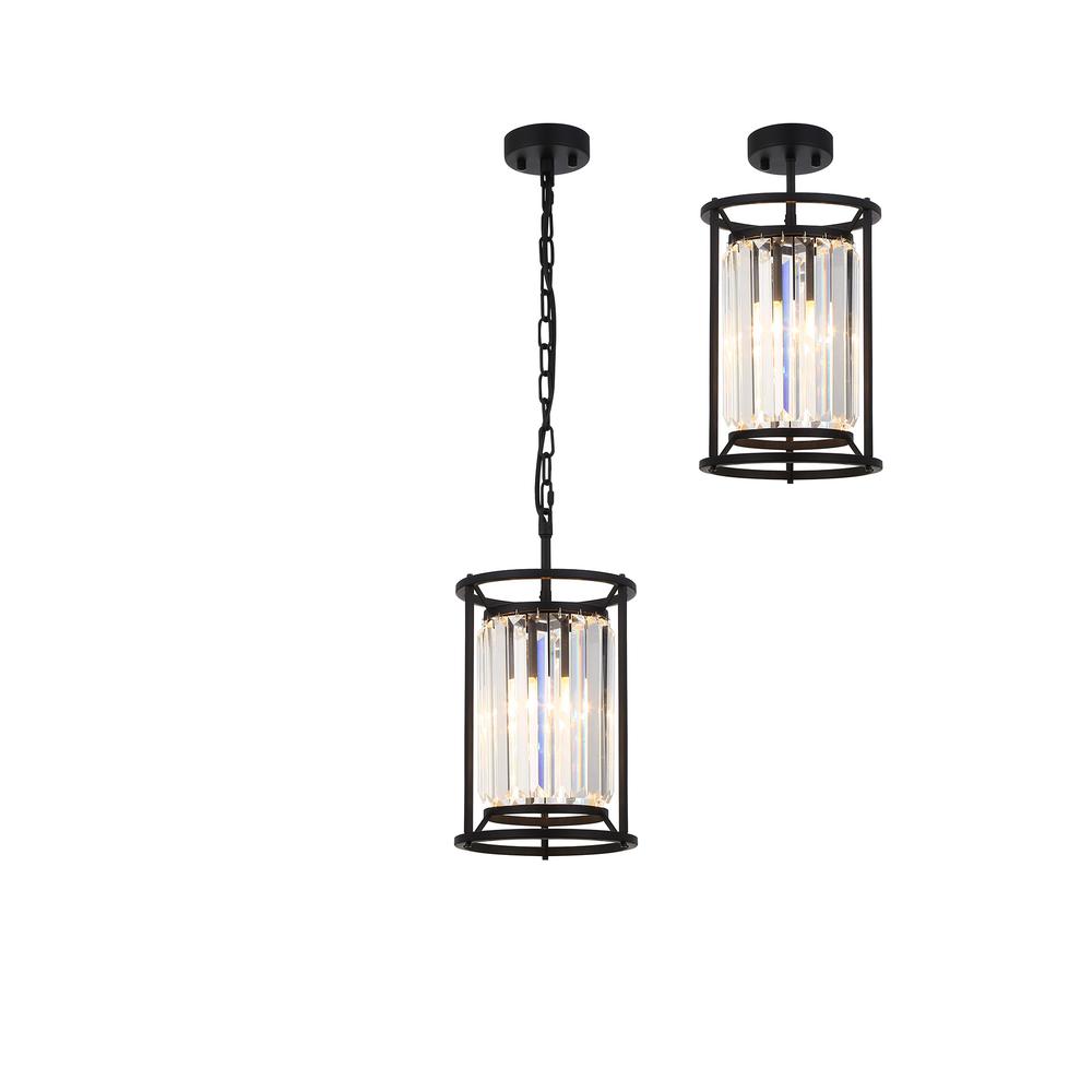 Luxuria Pantheon 20cm Pendant Light E27 Satin Black / Clear