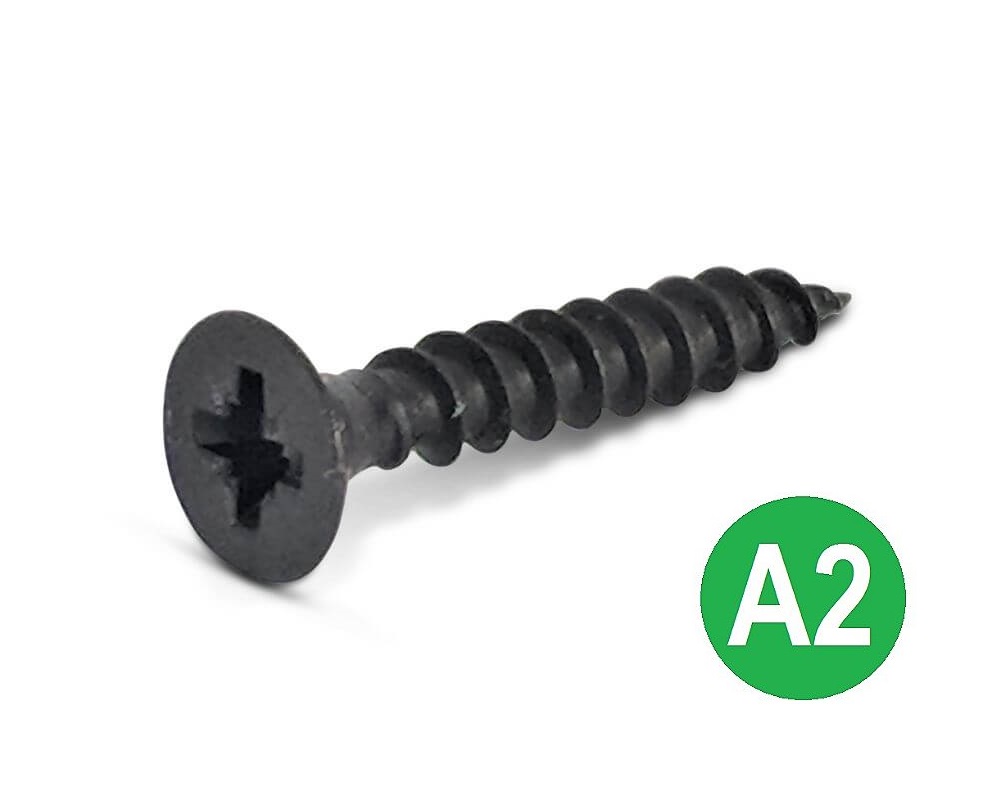 Black A2 Pozi CSK Chipboard Screw 4.0 x 25mm