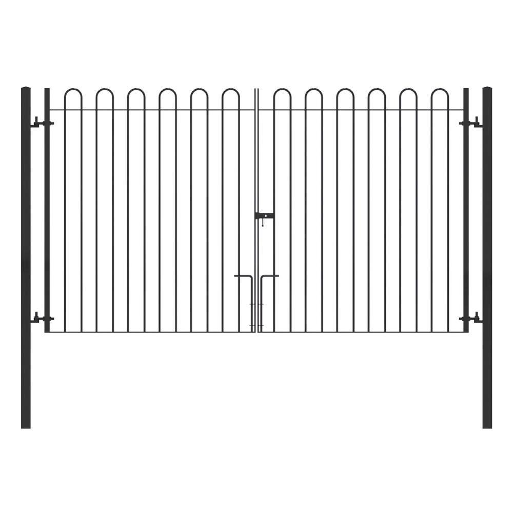 Bow Top 1.8m(H) x 3.1m Wide Double LeafGate (With Posts & Fittings)- Galvanised