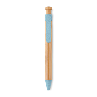 BAMBOO_&_WHEAT-STRAW ABS BALL PEN in Blue.