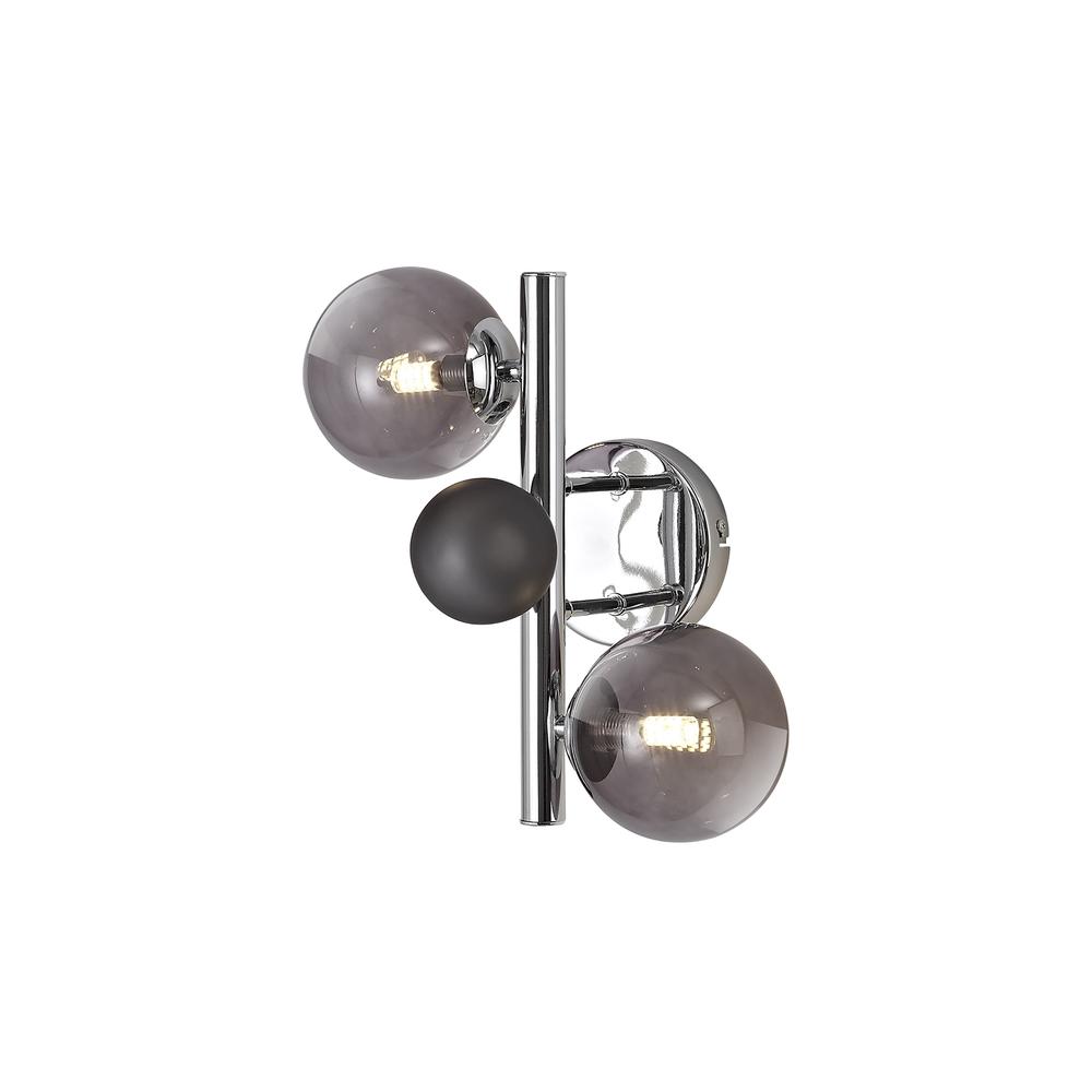 Luxuria Mateo Wall Light 2xG9 Polished Chrome/Smoked Glass