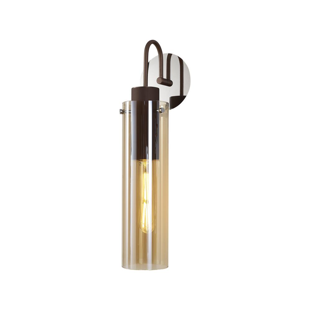 Luxuria Luminara Single Switched Wall Light 1 Light E27 Mocha / Amber Glass