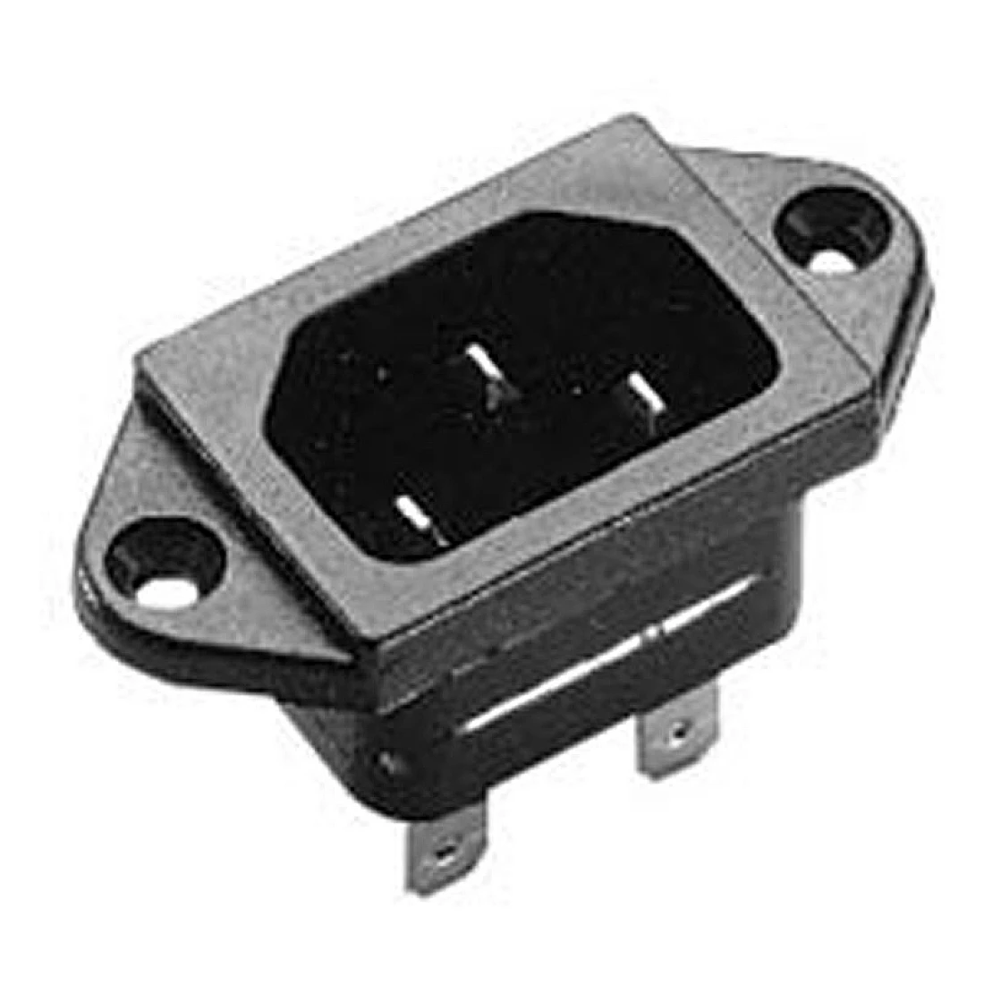 IEC C14 Panel Mount IEC Plug Male, 10A, 250 V ac