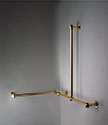 Ball Jointed Gold Corner L-Shaped Grab Rail (153PG)