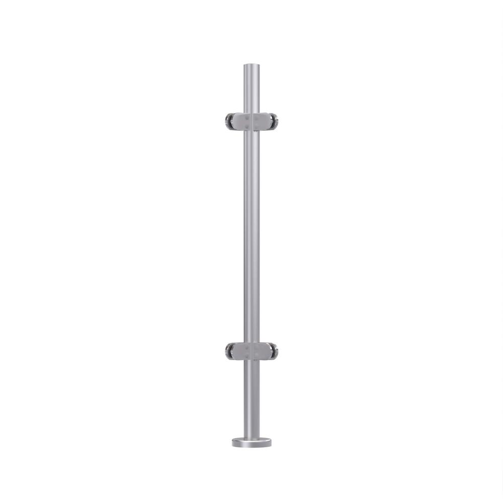 42.4mm Corner Post - Raised End Cap  316C/W Welded Base  Cover & 4 x 401 Clamps