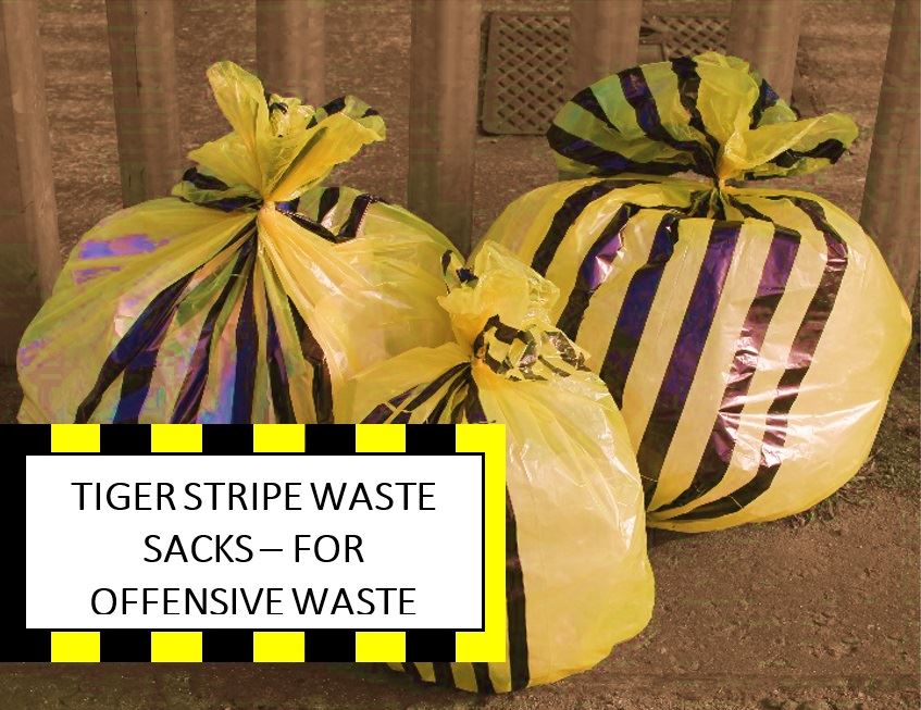 Tiger Stripe Clinical Waste Sacks