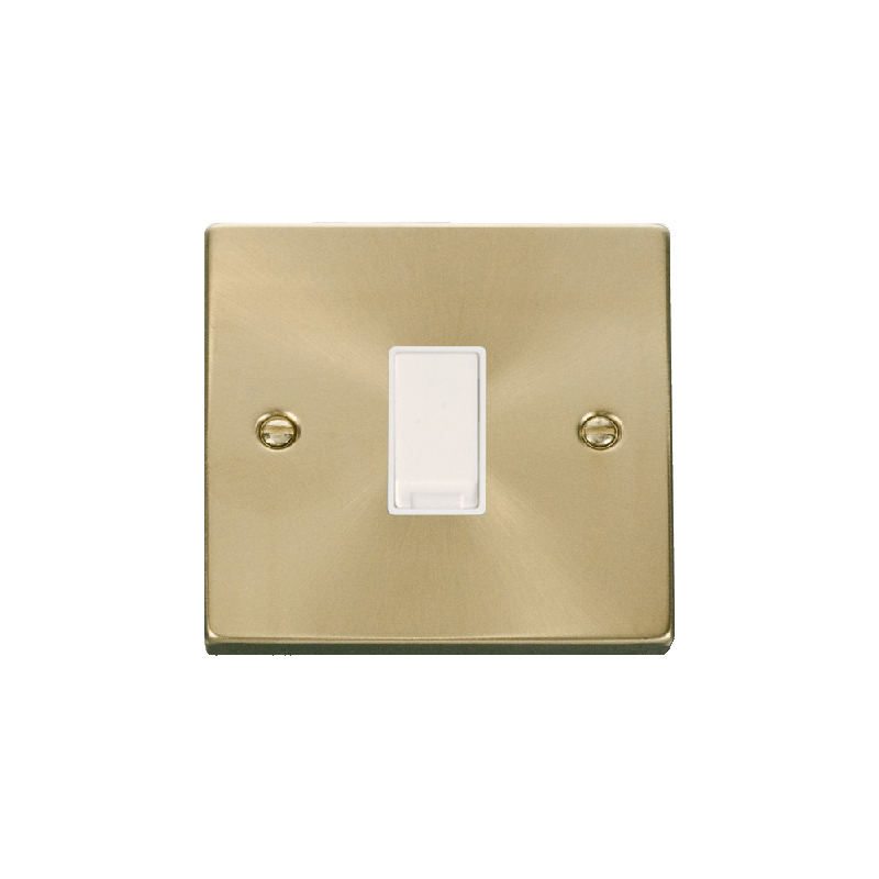 Click Deco 1 Gang 2 Way 10AX Switch Satin Brass White Inserts