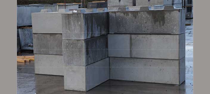 A Wall Concrete Barriers For Waste Storage