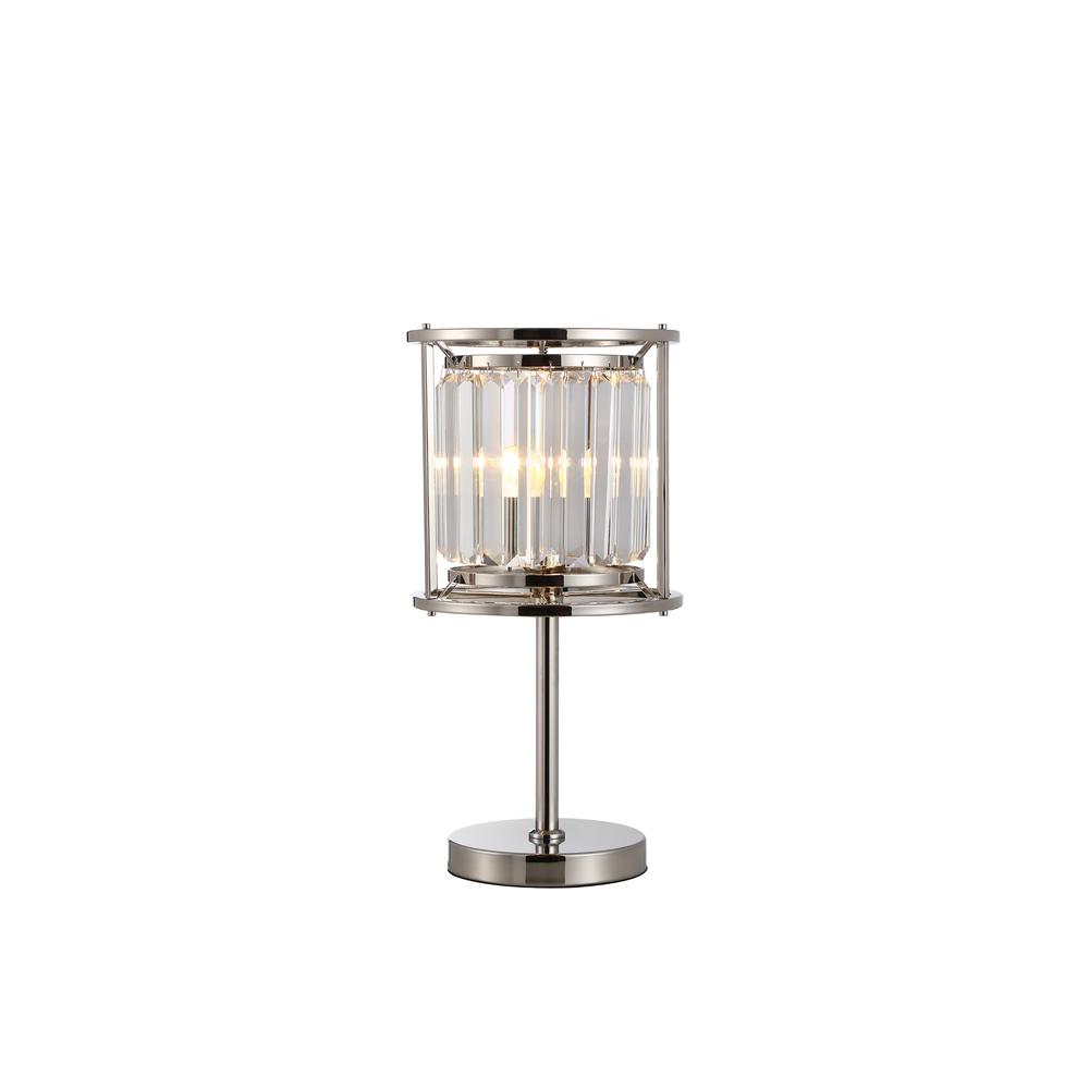 Luxuria Pantheon Table Lamp E27 Polished Nickel / Clear