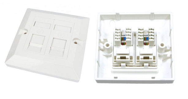 WP-LC-C6-LFP-K2 CAT6 Wall Point - Dual Loaded Faceplate Kit SG LC