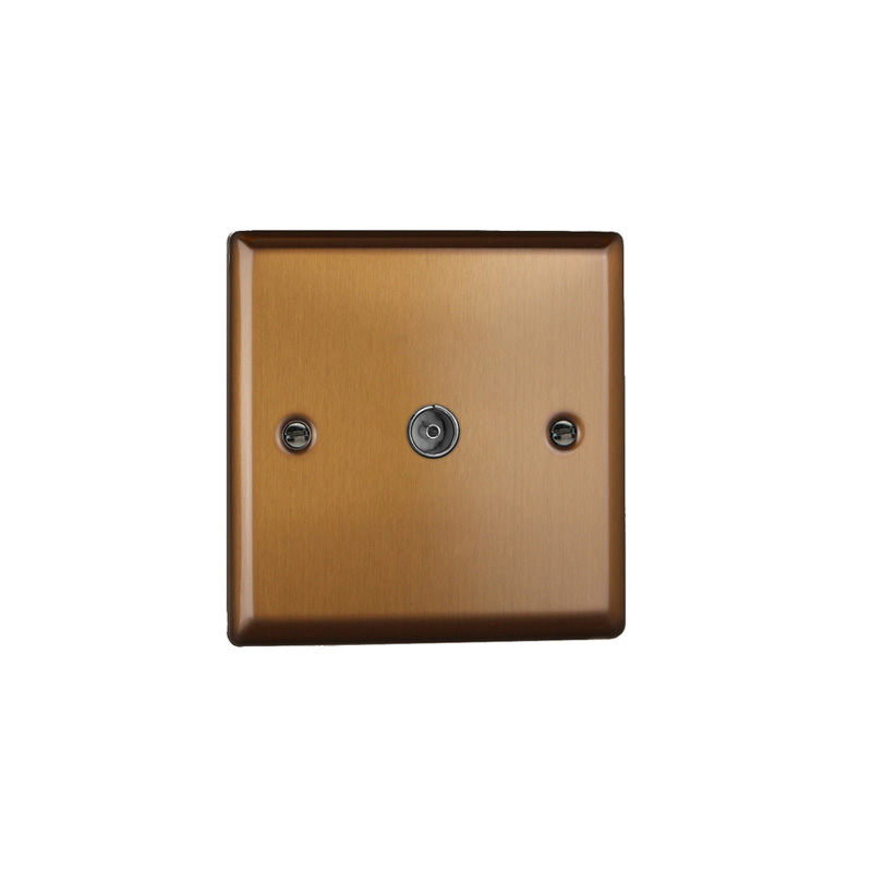 Varilight Urban 1G TV Socket Co-Axial Brushed Bronze (Standard Plate)