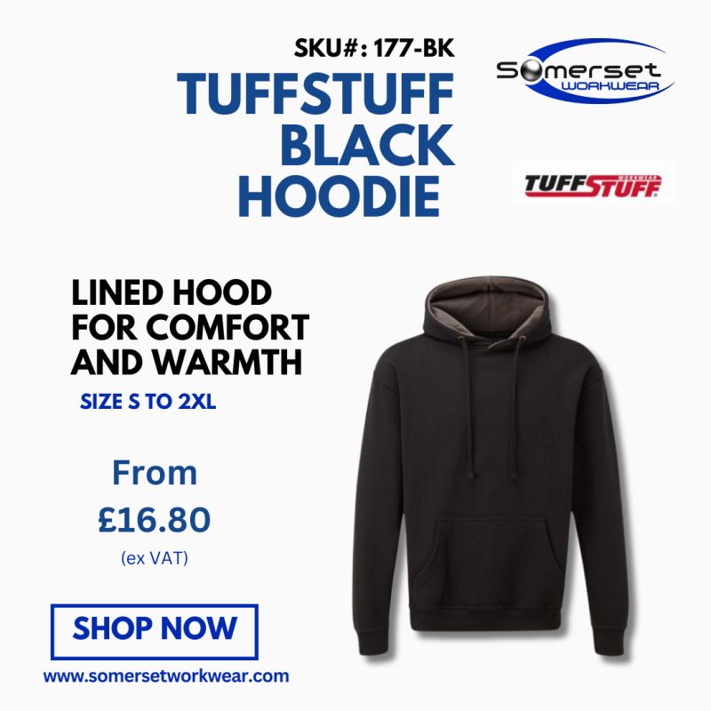  Somerset Workwear Introduces TuffStuff 177 Black Hoodie: Your Everyday Workwear Essential