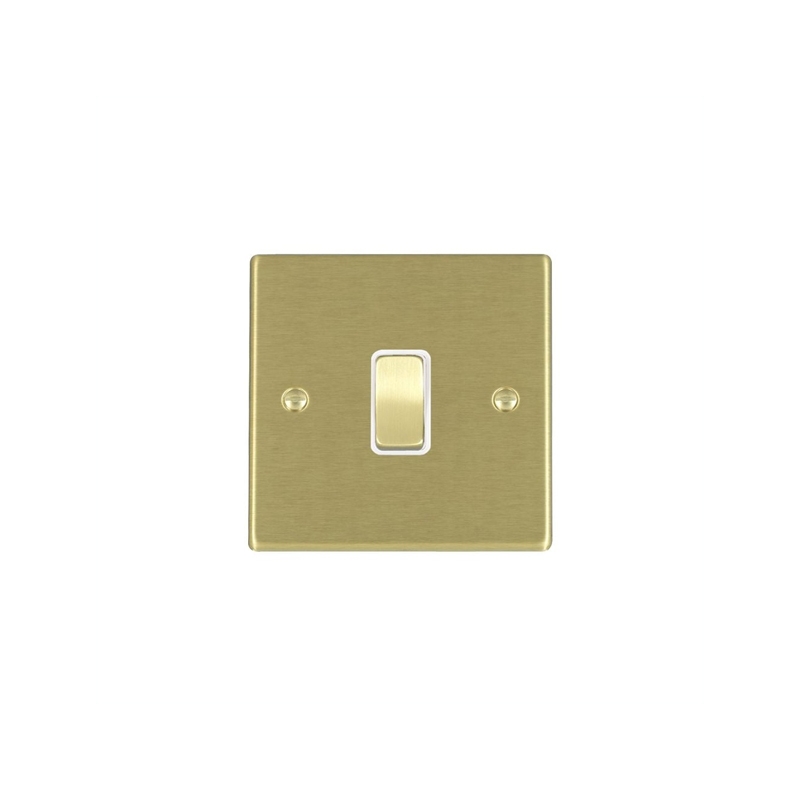 Hamilton Hartland 1 Gang DP Rocker Switch Satin Brass/White Insert