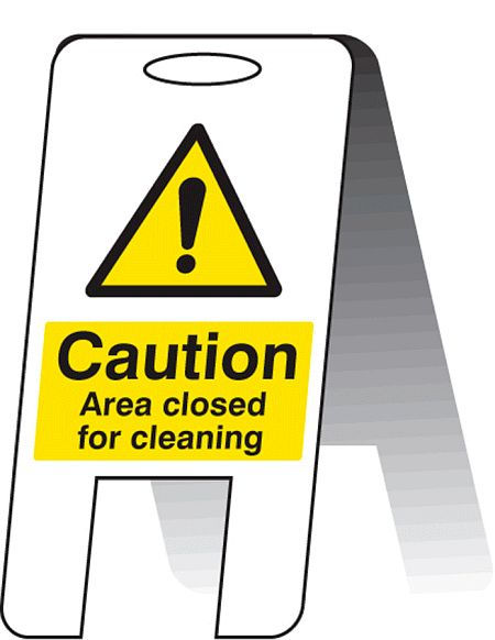 Area closed for cleaning (self standing folding sign)