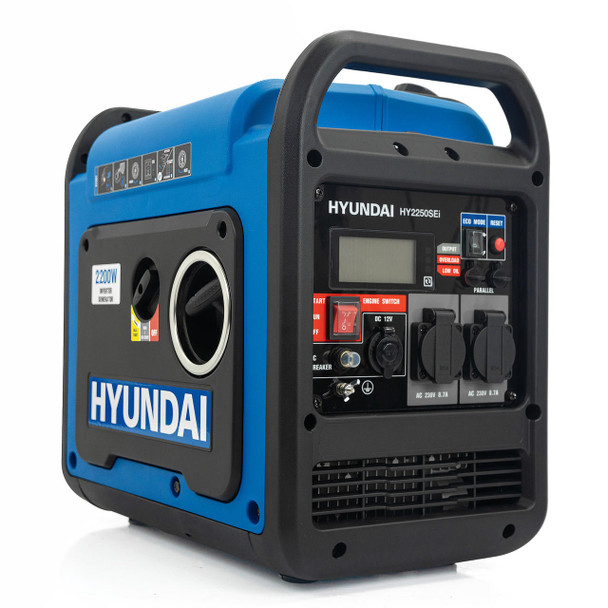 Hyundai 2200W / 2.2kW Petrol Inverter Generator, Electric Start, Pure Sine Wave Output, Lightweight, Quiet Running 
