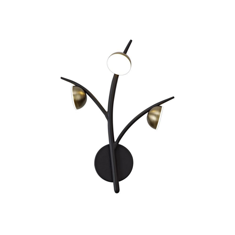 Luxuria *Grove 3 Light Wall Light 3x3W LED 3000K 495lm Black/Antique Brass